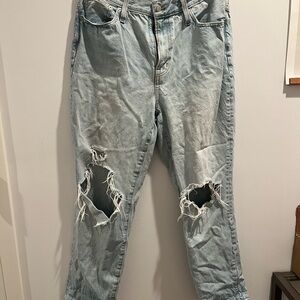 Distressed Light Blue Jeans